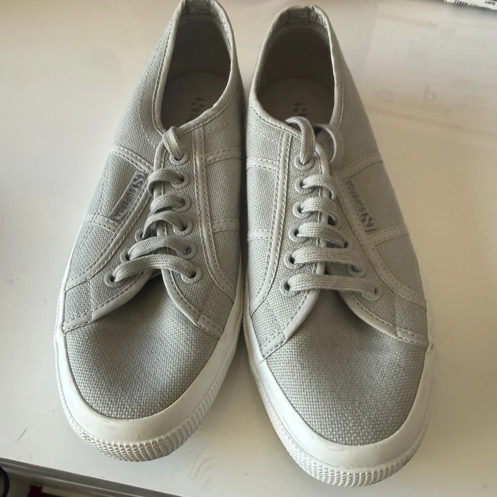 Superga Light Gray Canvas Sneakers